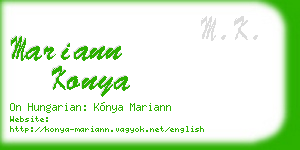 mariann konya business card